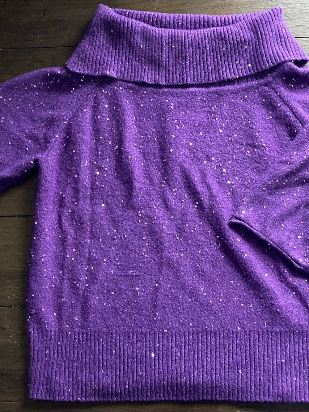 Cato Purple Sparkle Turtleneck Sweater